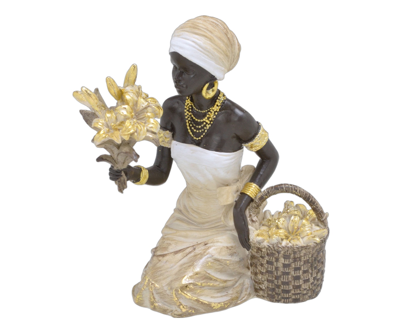 Africana Decorativa Nala Branco e Dourado - image 0