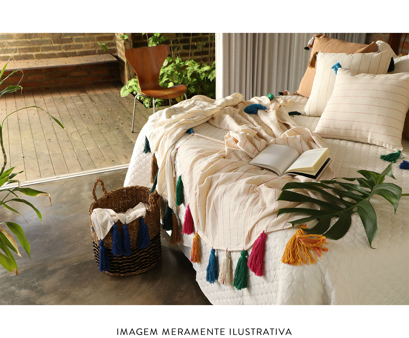 Capa de Almofada com Tassel Argila Cinza e Bege image number 8