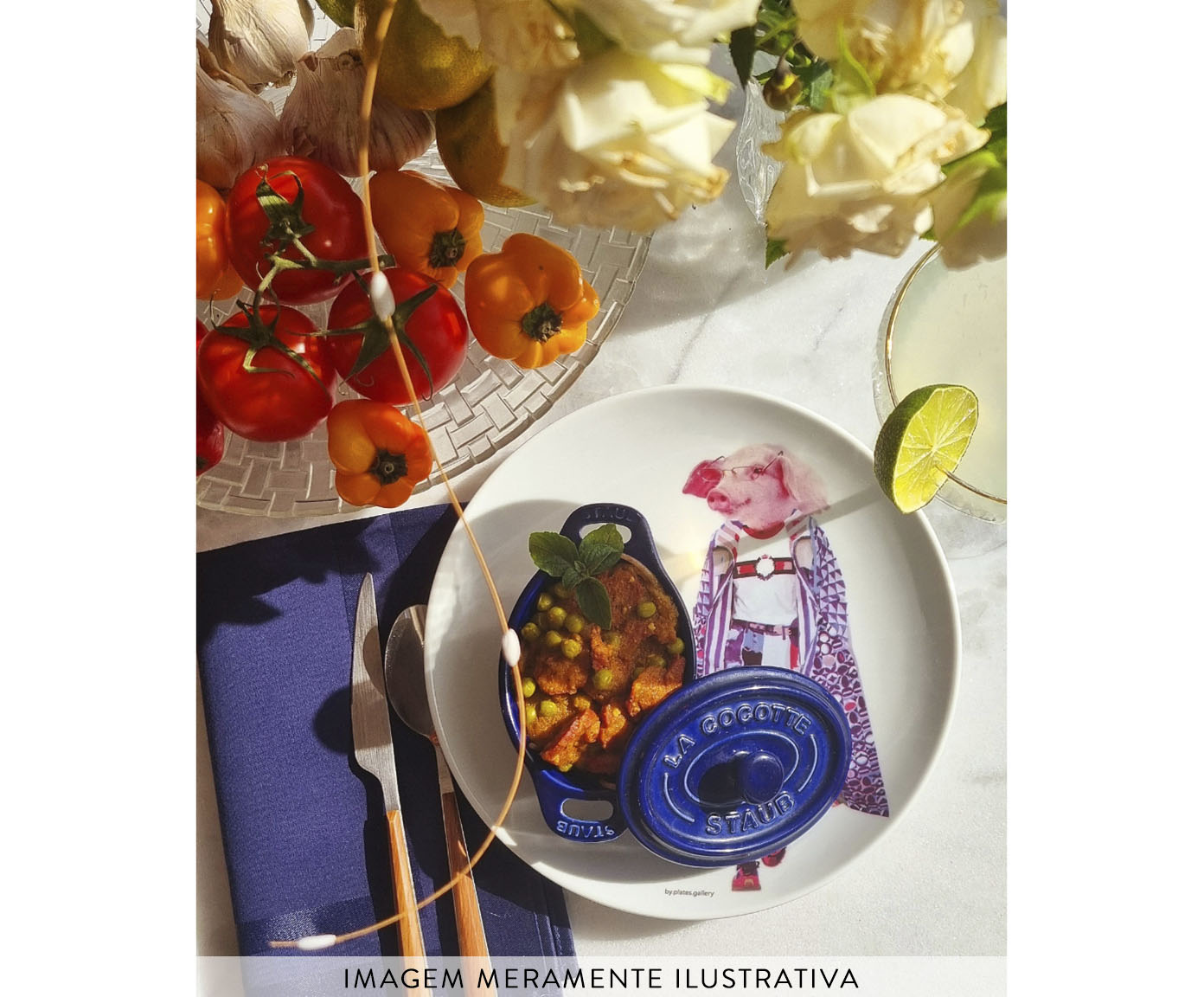 Prato de Porcelana Porco Fashion Arthur image number 3