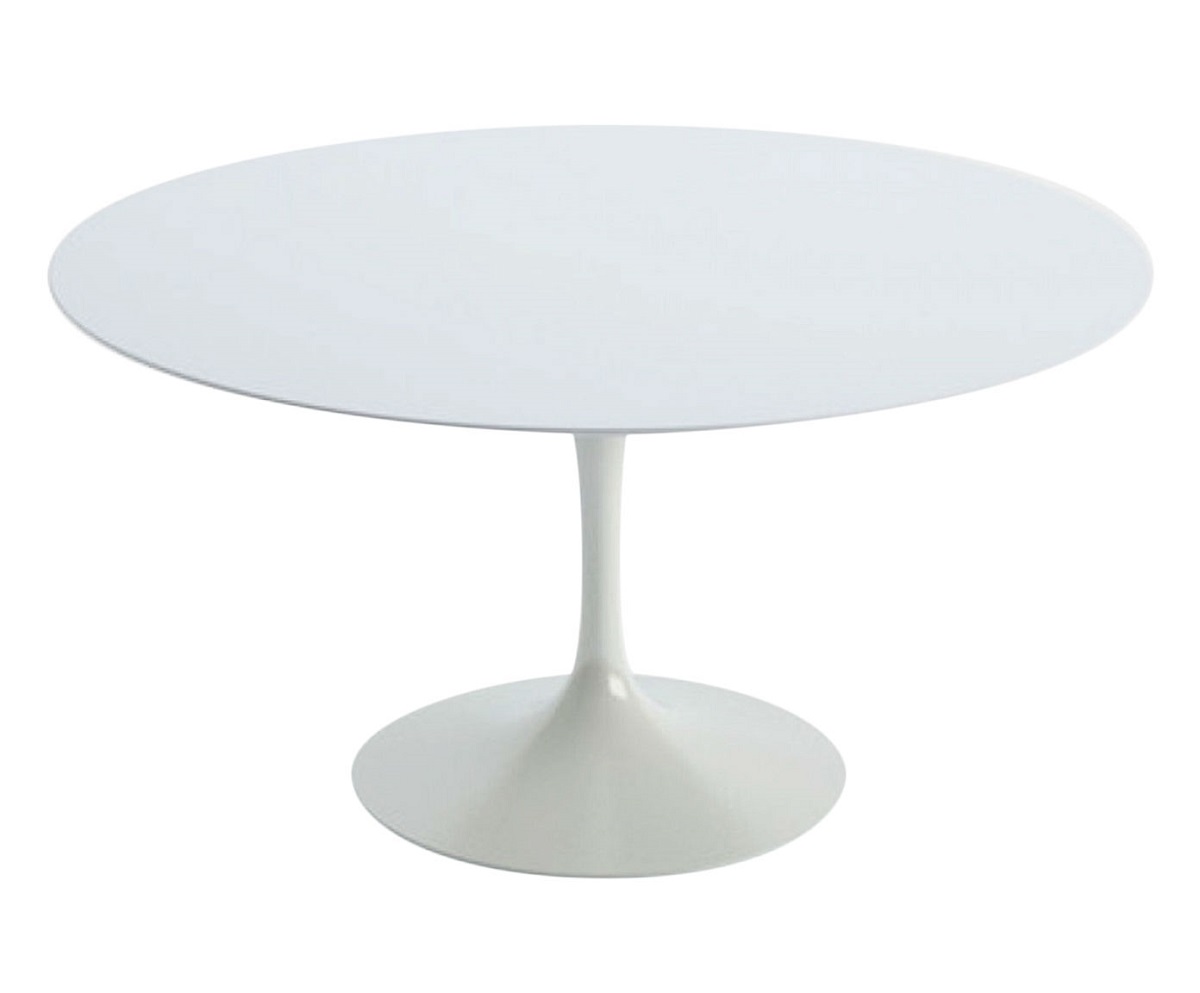 Mesa Saarinen Redonda Quartzo com Base Branca image number 2