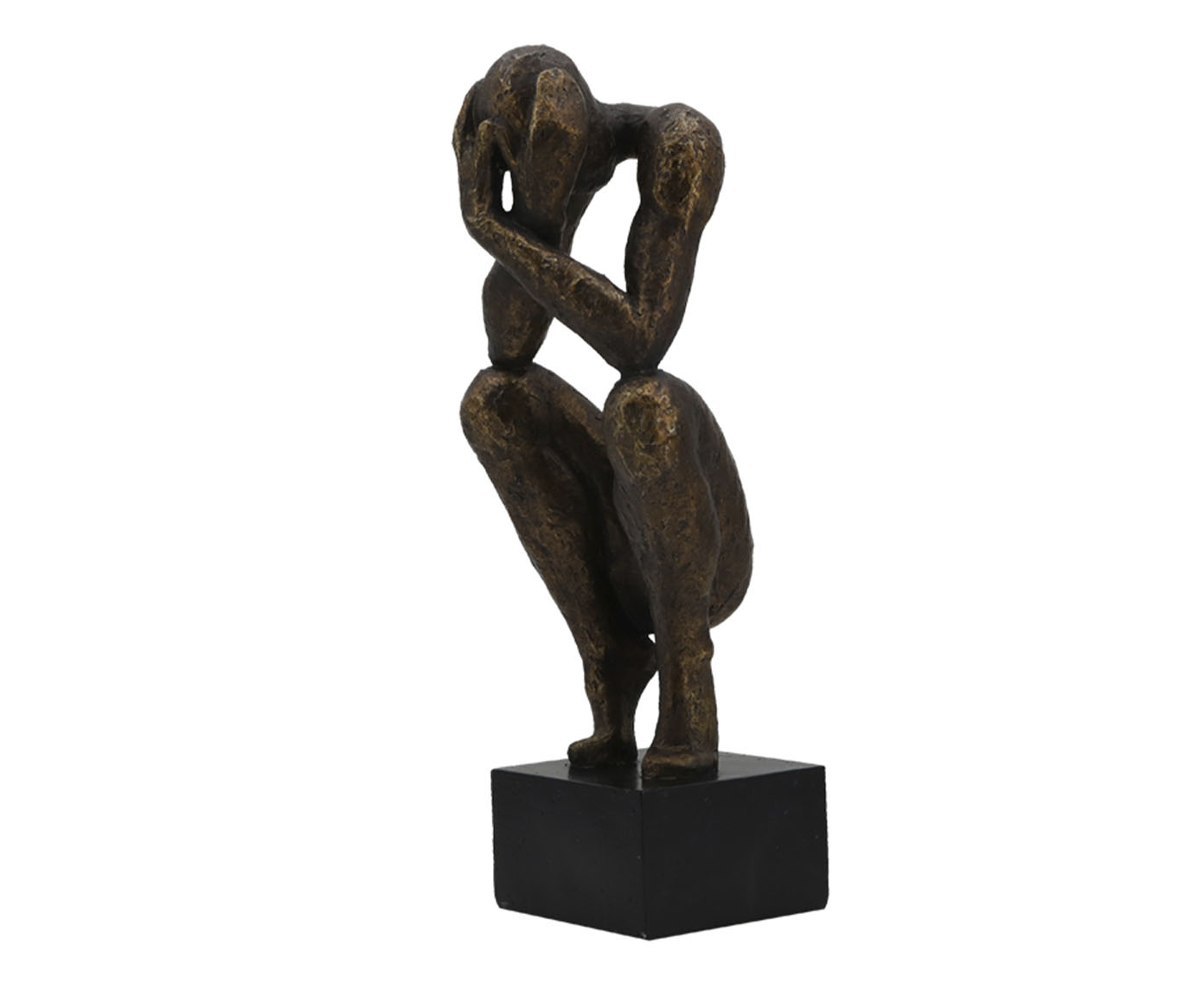 Escultura em Resina Homem Abaixado Bronze - image 0