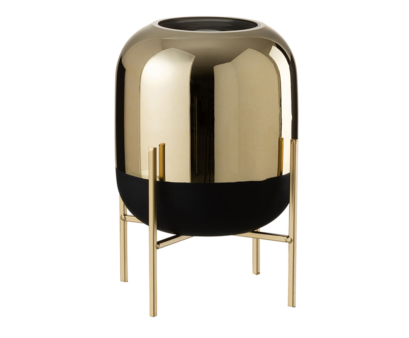 Vaso Jake com Base I - Preto e Dourado image number 0