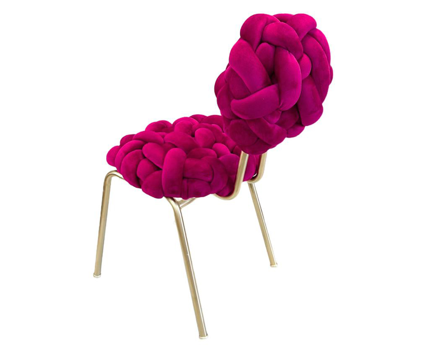 Jogo de Cadeira e Puff Nuv Sophie em veludo Pink - image 1