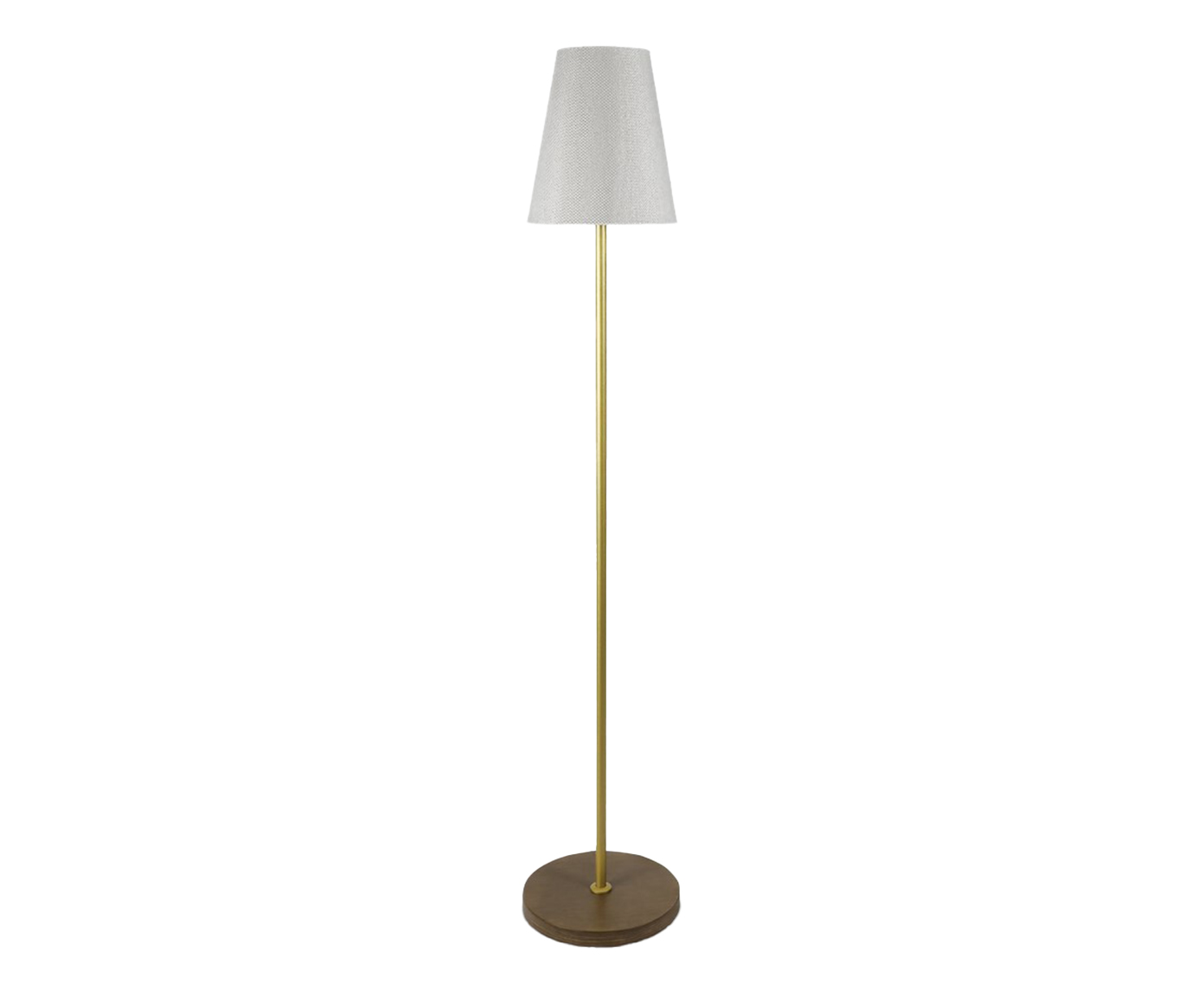 Lumin&aacute;ria Imbuia com Haste Dourada e C&uacute;pula Cone R&uacute;stico Bivolt - image 0