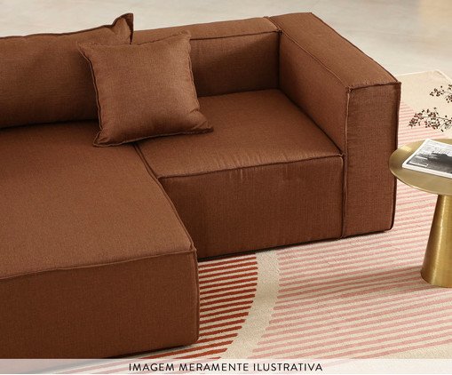 Sof&aacute; 2 M&oacute;dulos Chaise Mensa Cinza Claro image number 7