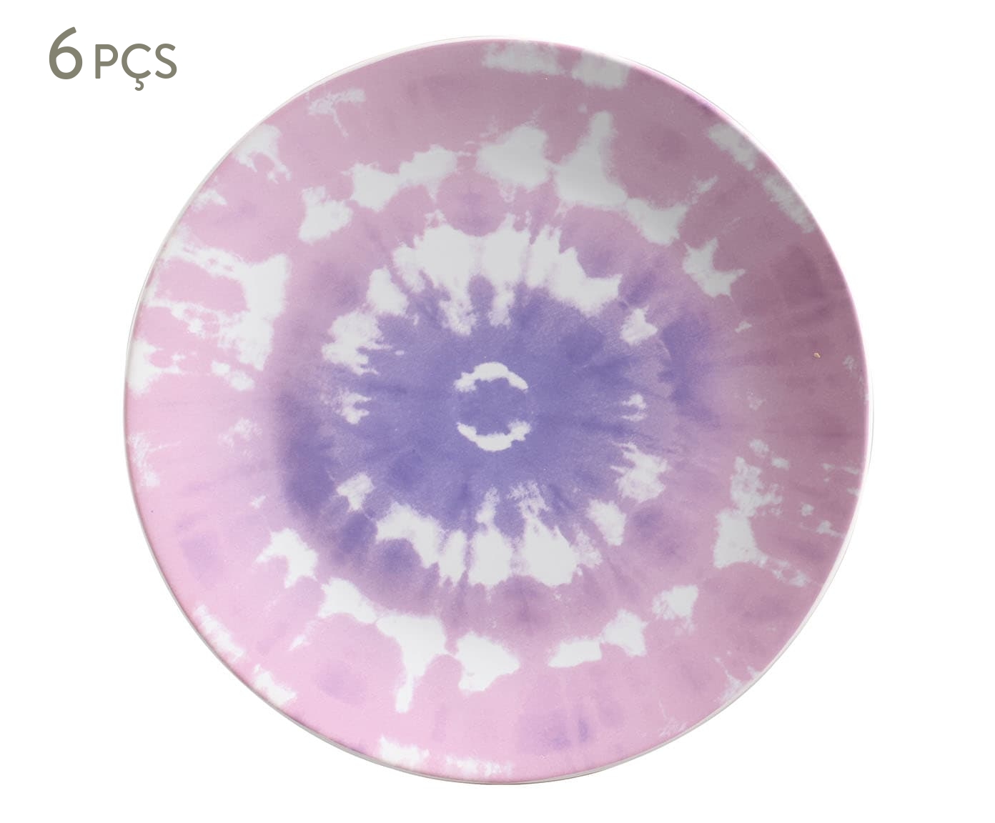 Jogo de Pratos Rasos Tie Dye Rosa image number 0