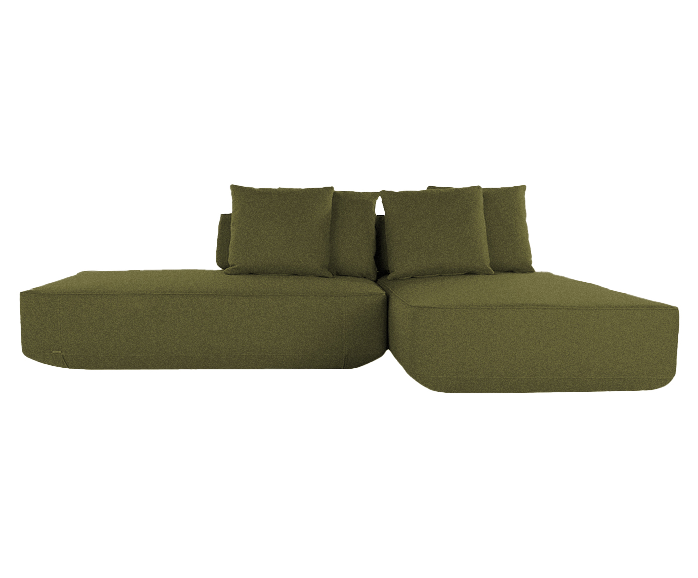 Sof&aacute; Ilha 2 M&oacute;dulos Chaise Ipu&atilde; Verde image number 0
