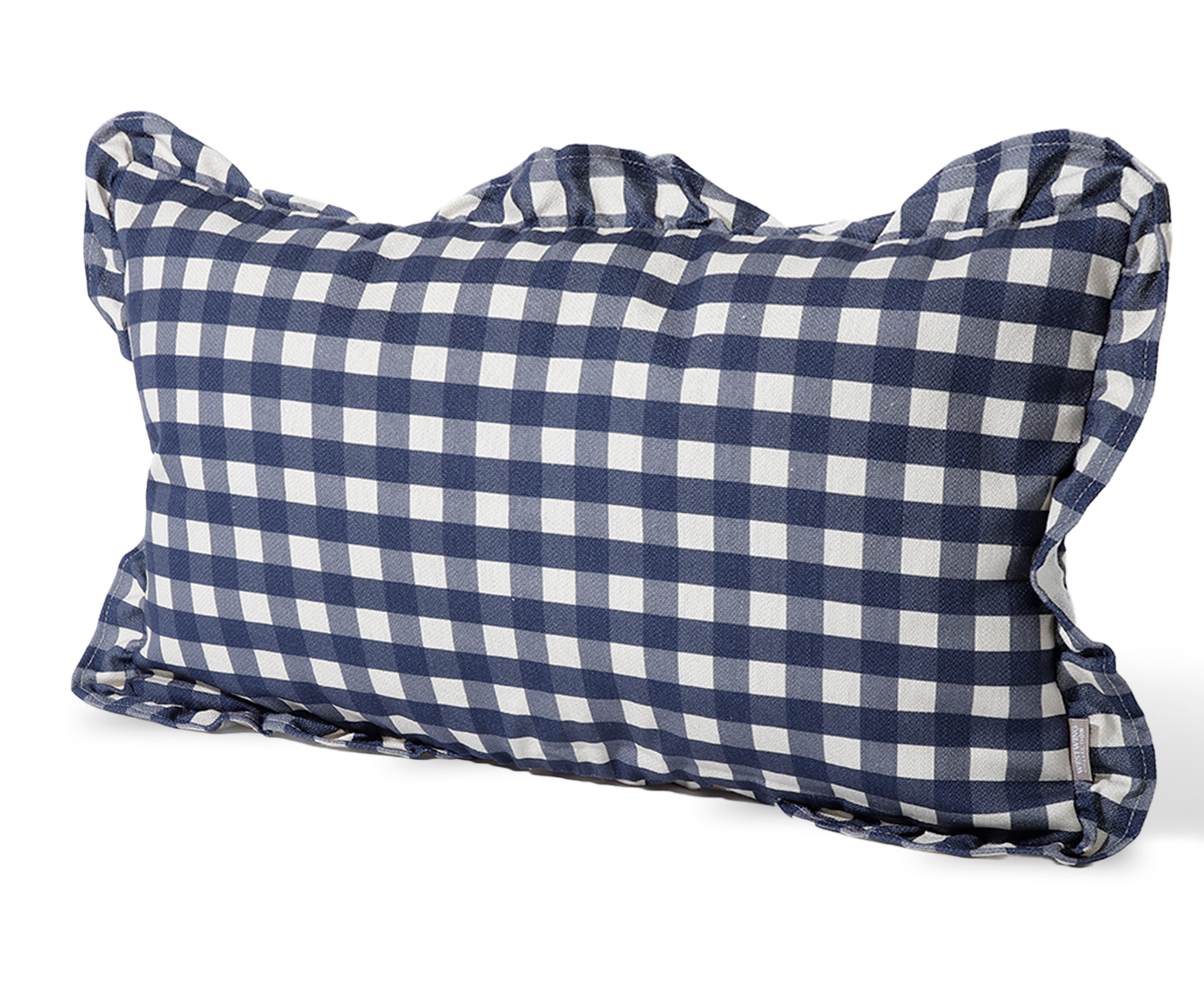 Capa de Almofada Retangular Estampada com Babados Vichy Elena Azul Marinho image number 2