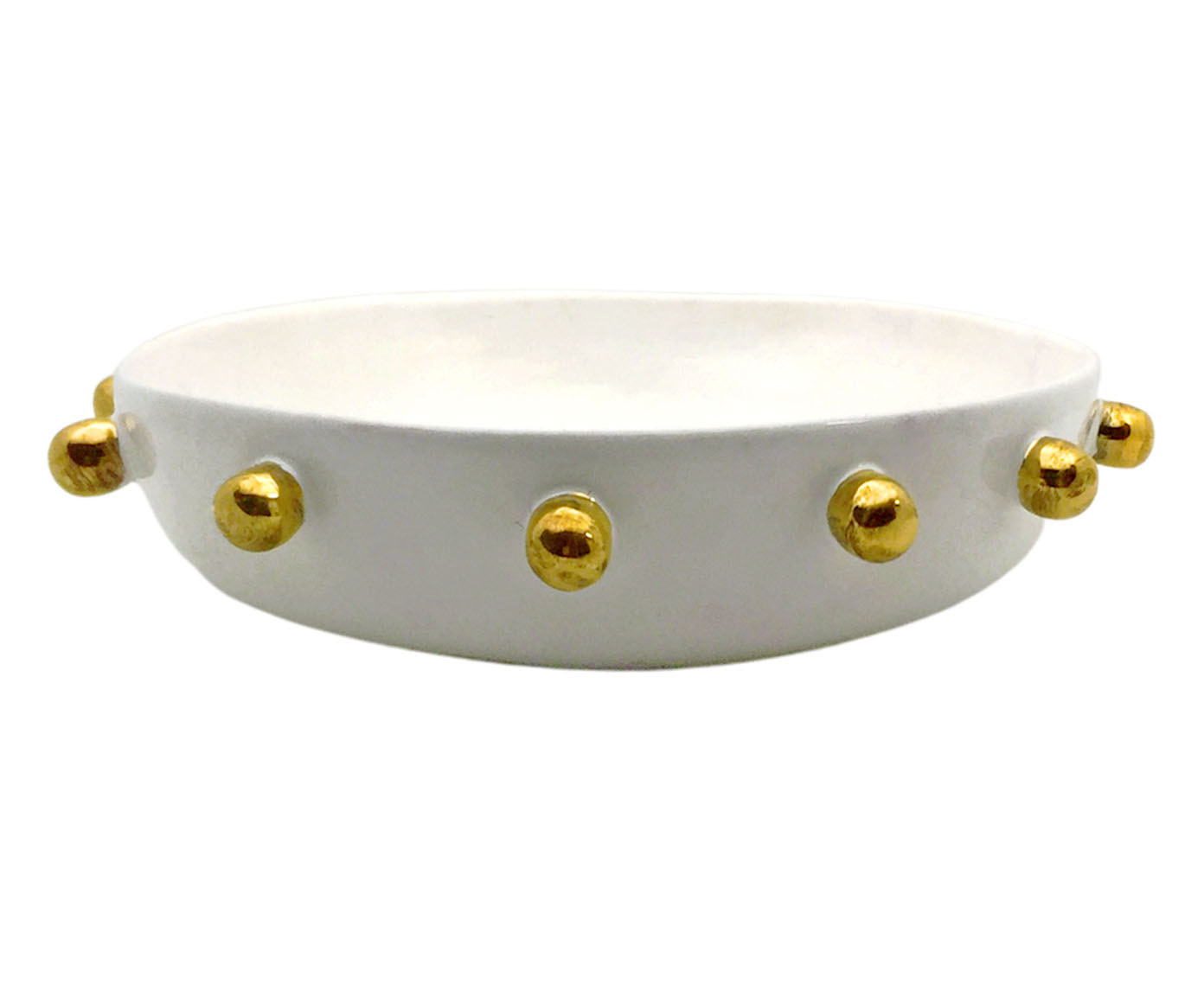 Prato Circle Branco com Dourado image number 0