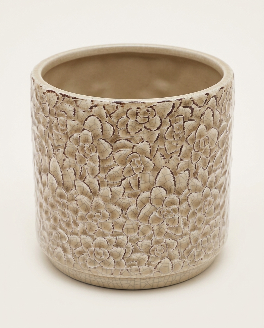 Vaso em Cer&acirc;mica com Textura Floral - image 1