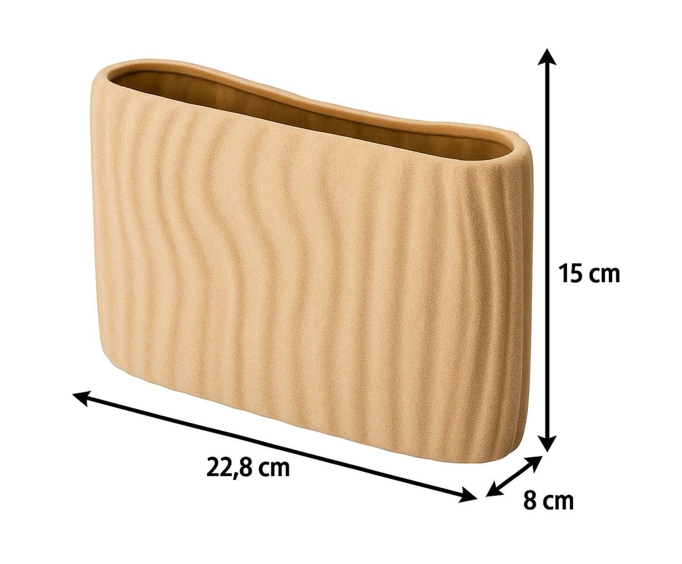 Vaso Cer&ecirc;mico Relevos Bege image number 4