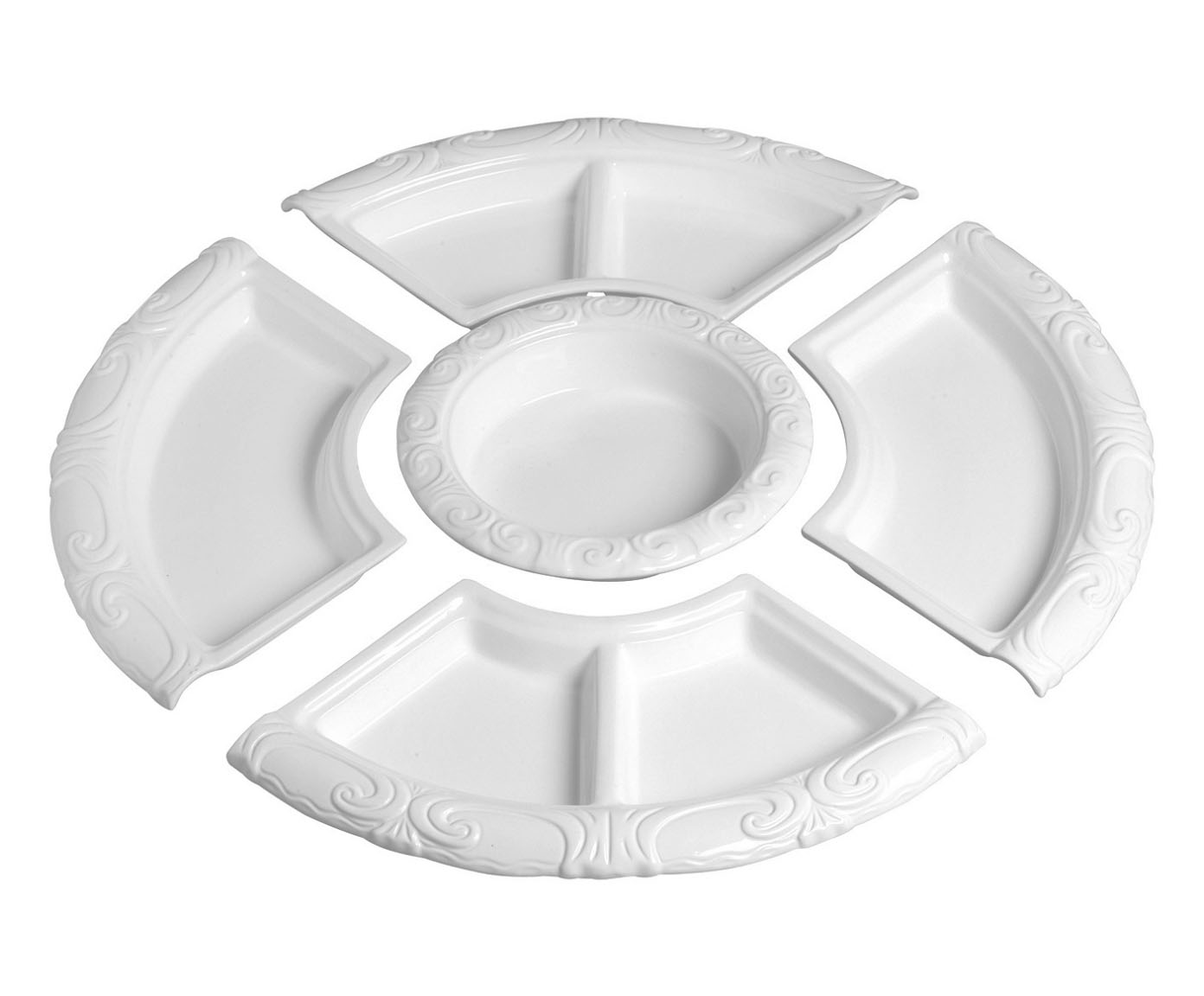 Jogo de Petisqueiras de Cer&acirc;mica Colonial - Branco - image 0