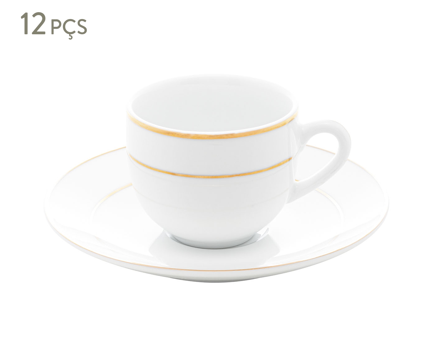Jogo de X&iacute;caras para Caf&eacute; com Fio Dourado M&ocirc;naco - image 0