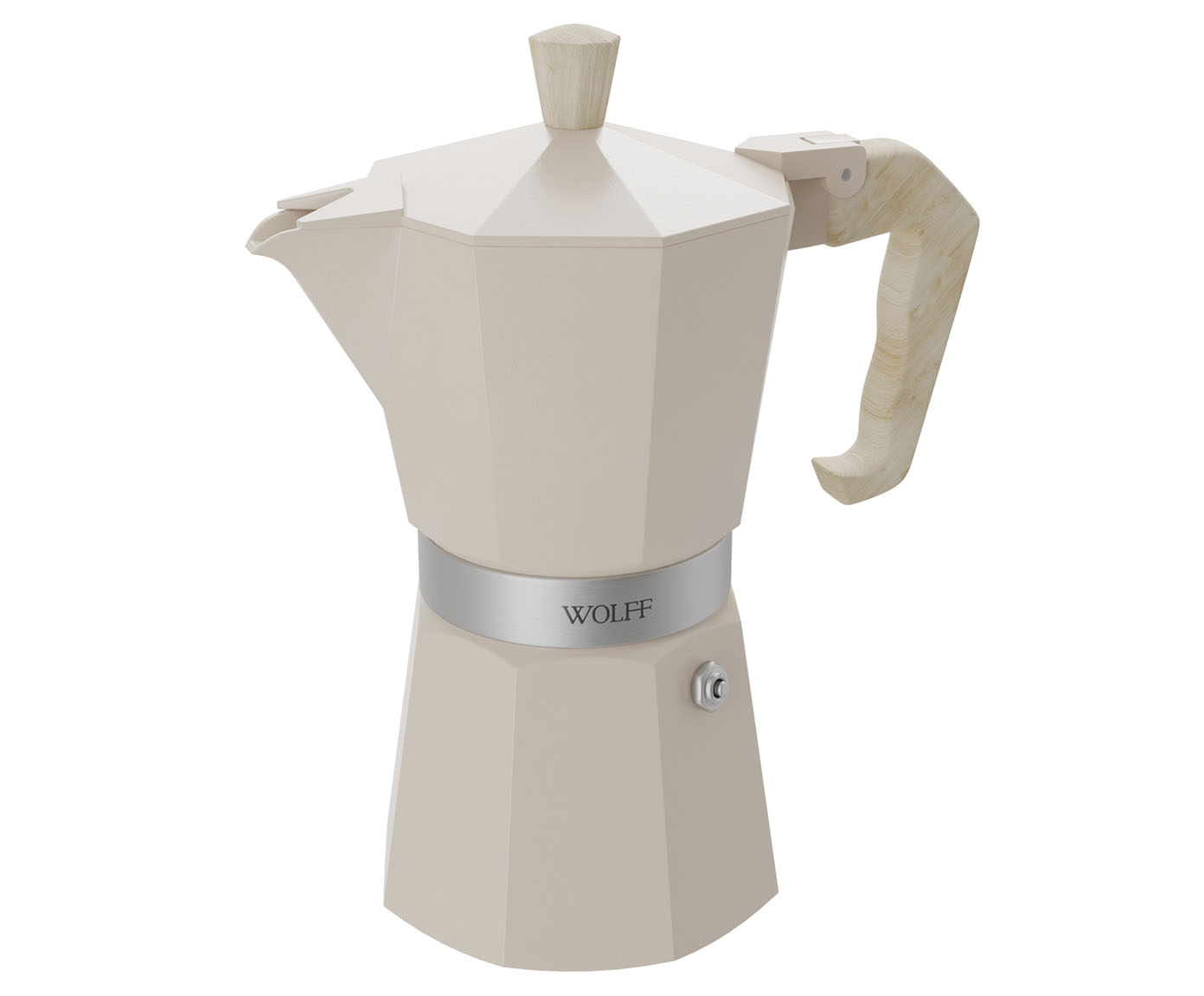 Cafeteira Italiana de Alum&iacute;nio Bege Fosca - image 1