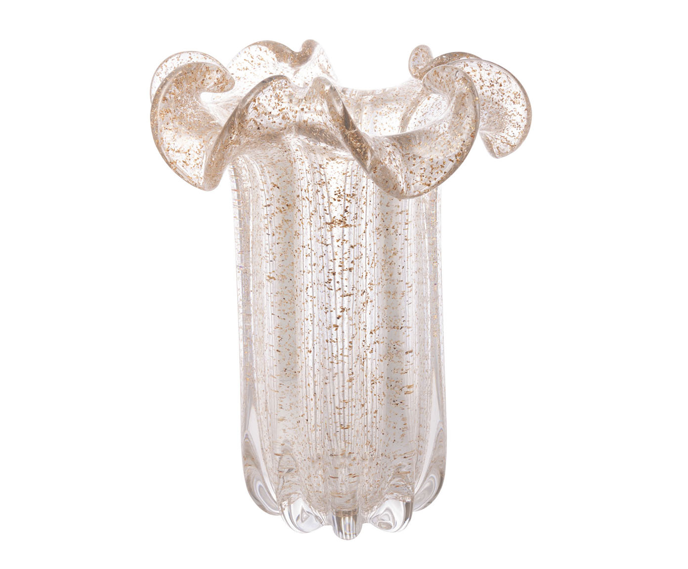 Vaso Italy Transparente e Dourado image number 1
