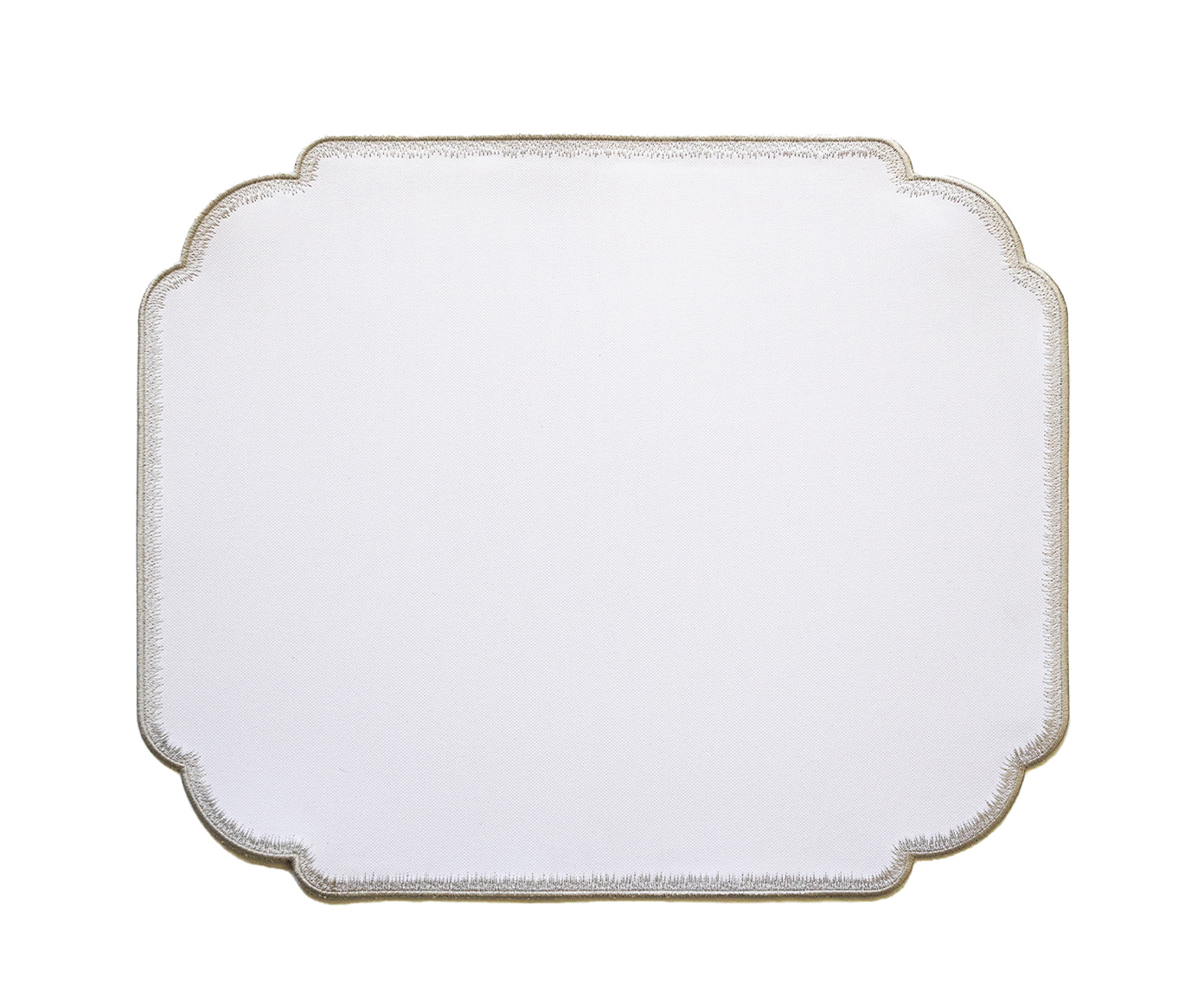 Lugar Americano Duplo Branco e Dourado image number 0