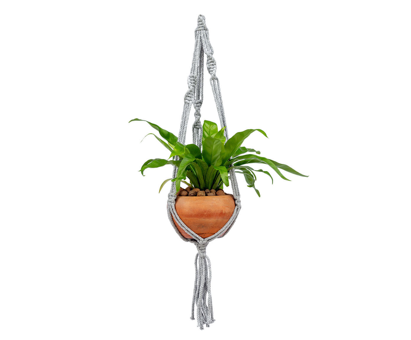 Hanger em Macram&ecirc; Basic Cinza - image 0