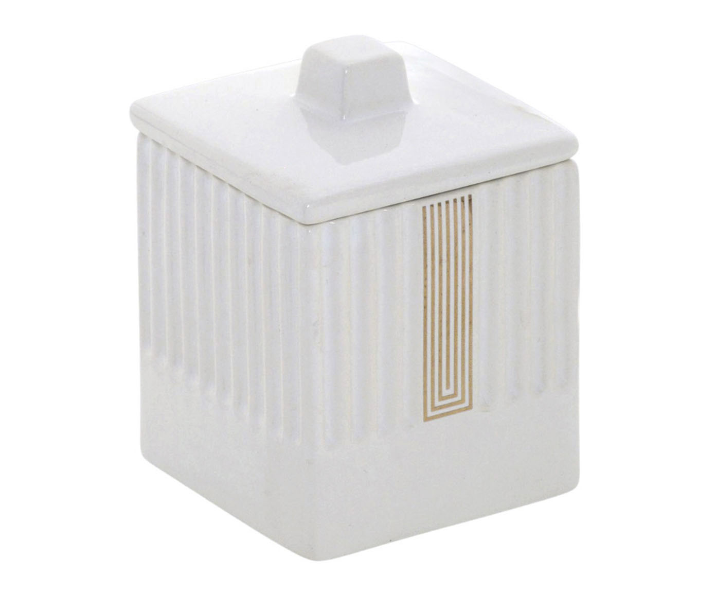 Porta Algod&atilde;o em Cer&acirc;mica Mespa - Branco - image 0