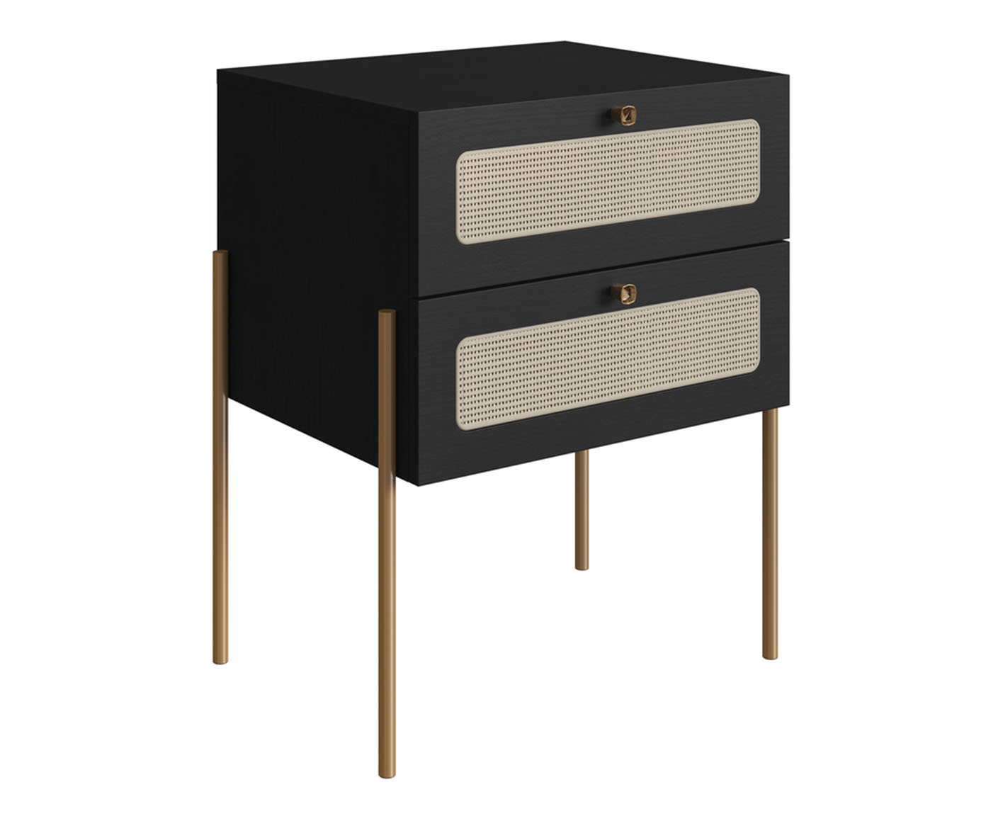 Mesa de Cabeceira Tela II Oslo Nero e Dourado - image 0