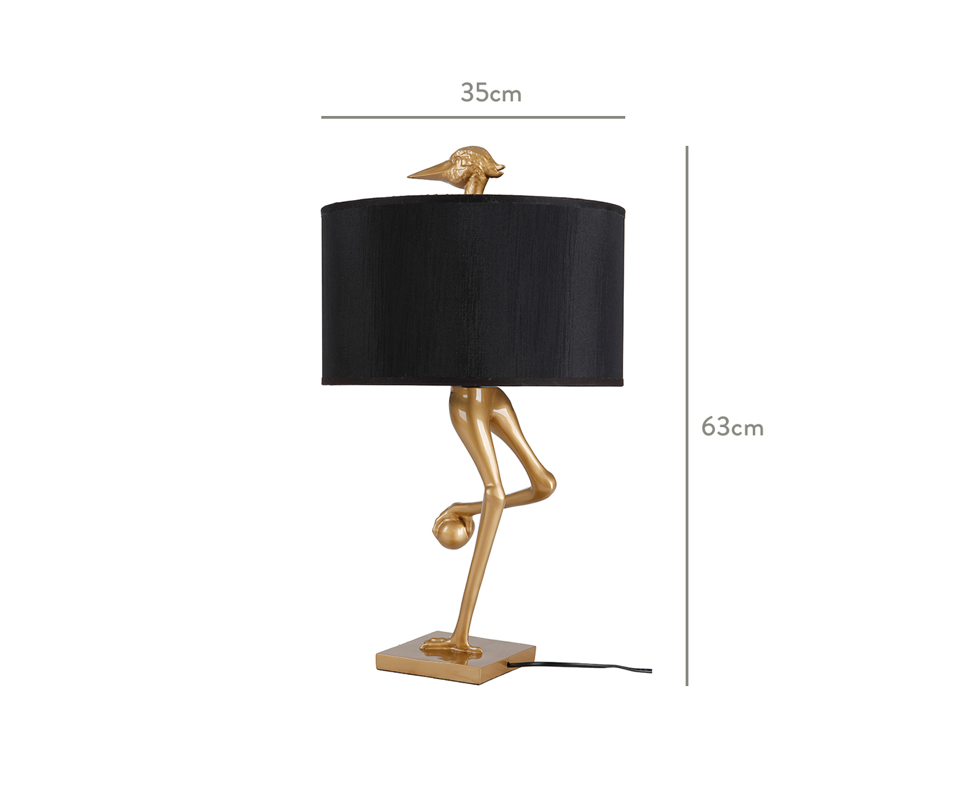 Abajur Gar&ccedil;a Dourado - Bivolt image number 2