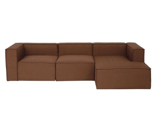 Sof&aacute; 3 M&oacute;dulos Chaise Mensa Terracota image number 0