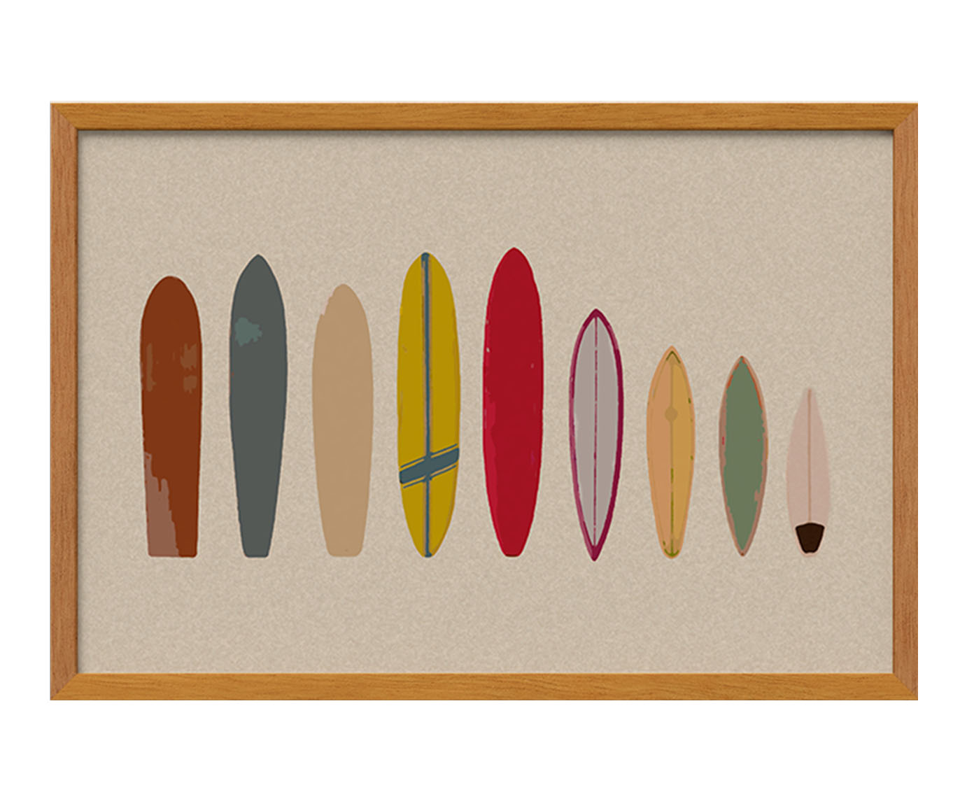 Quadro Pranchas de Surf com Moldura em Madeira image number 1