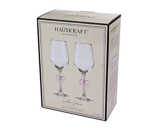 Jogo de Ta&ccedil;as para Vinho Lace Rosa image number 2
