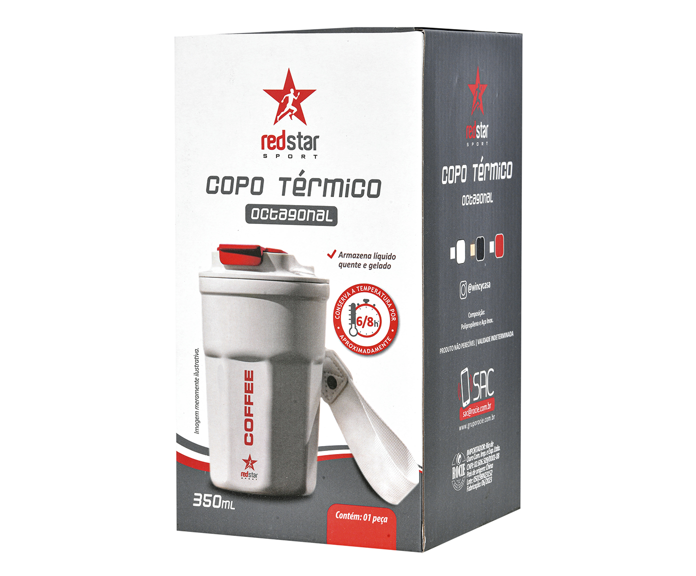 Copo T&eacute;rmico Thermo Branco - 350ml image number 1