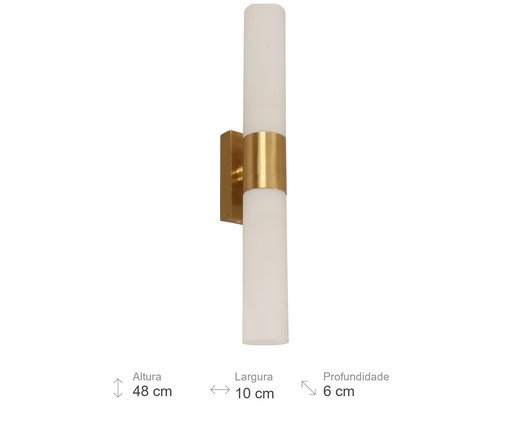 Arandela Colonne Branco e Dourado image number 5
