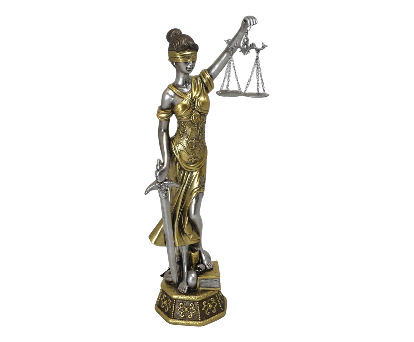 Dama da Justi&ccedil;a Decorativa Magna Chumbo e Dourado image number 0