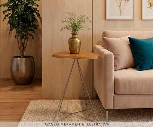 Mesa Lateral Liz Laminado Castanho image number 5