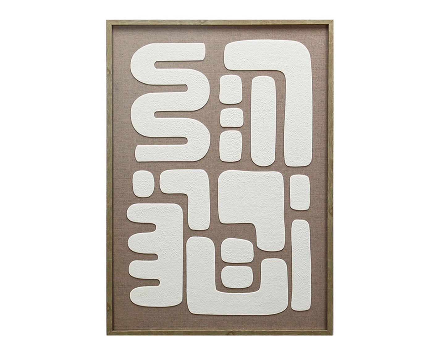 Quadro Decorativo em Linho Trouble Cinza e Branco - image 0