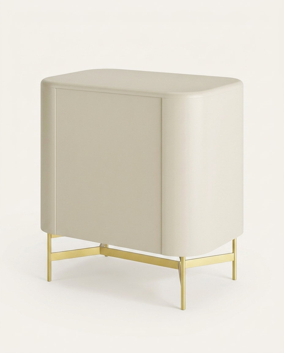 Mesa de Cabeceira Greyz Frap&ecirc; e Dourado image number 4
