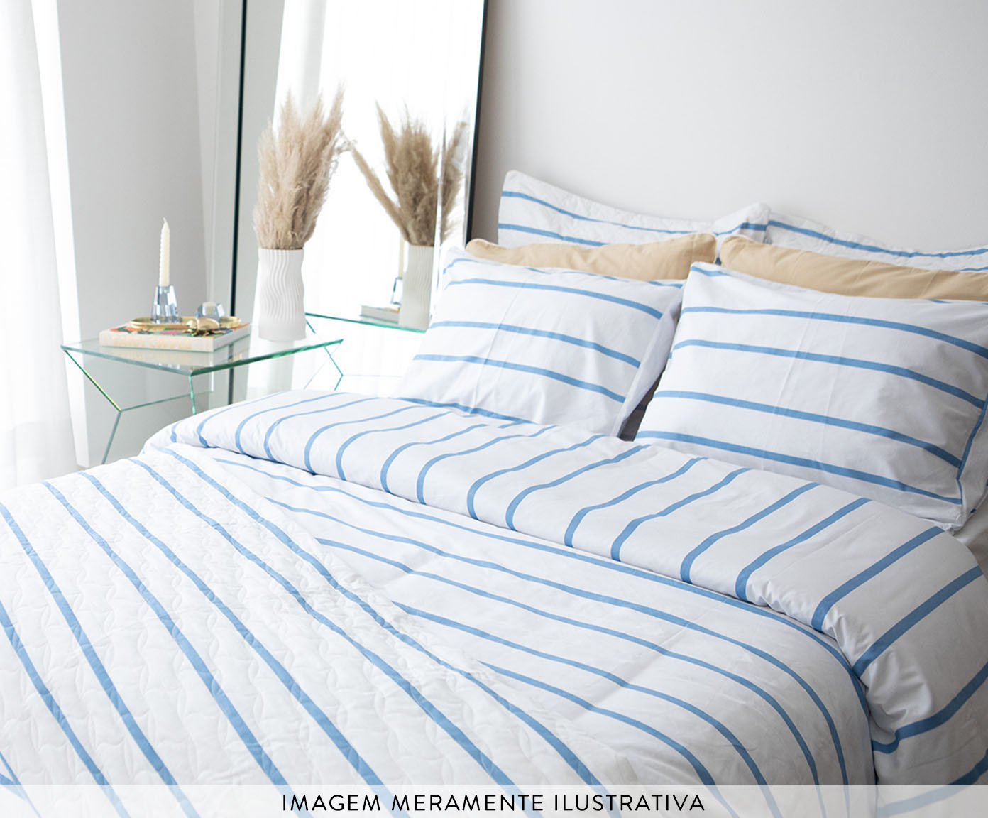 Capa Duvet Tous Les Jours Estampado Listra Pijama Azul image number 2