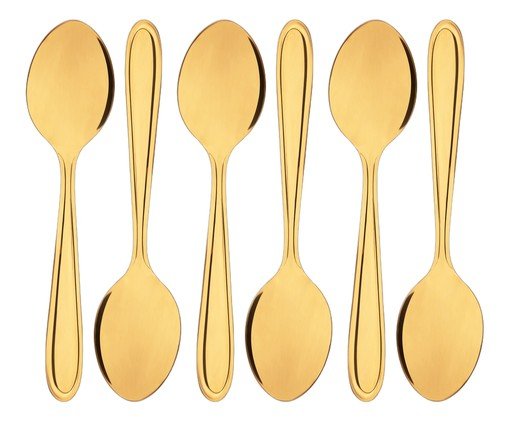 Jogo de Colheres para Caf&eacute; Gastro Dourado image number 2