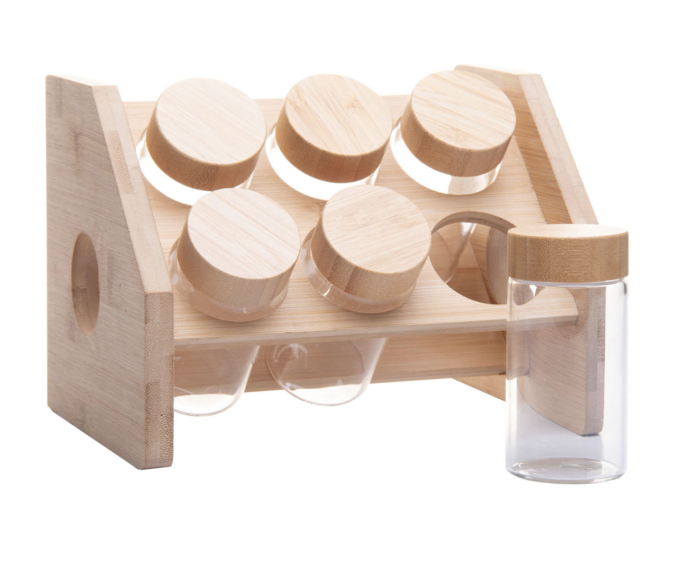Jogo de Potes com Rack em Bambu Vl image number 0