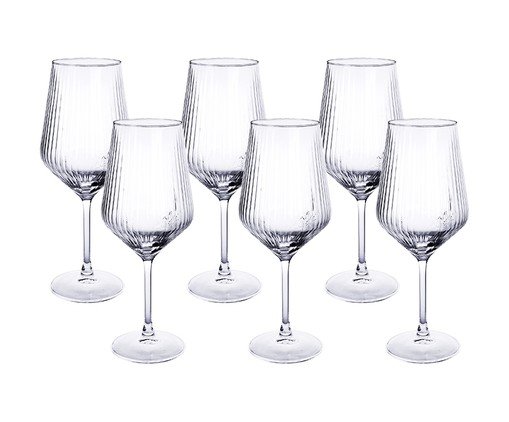 Jogo de Ta&ccedil;as para Vinho Netuno Transparente image number 1
