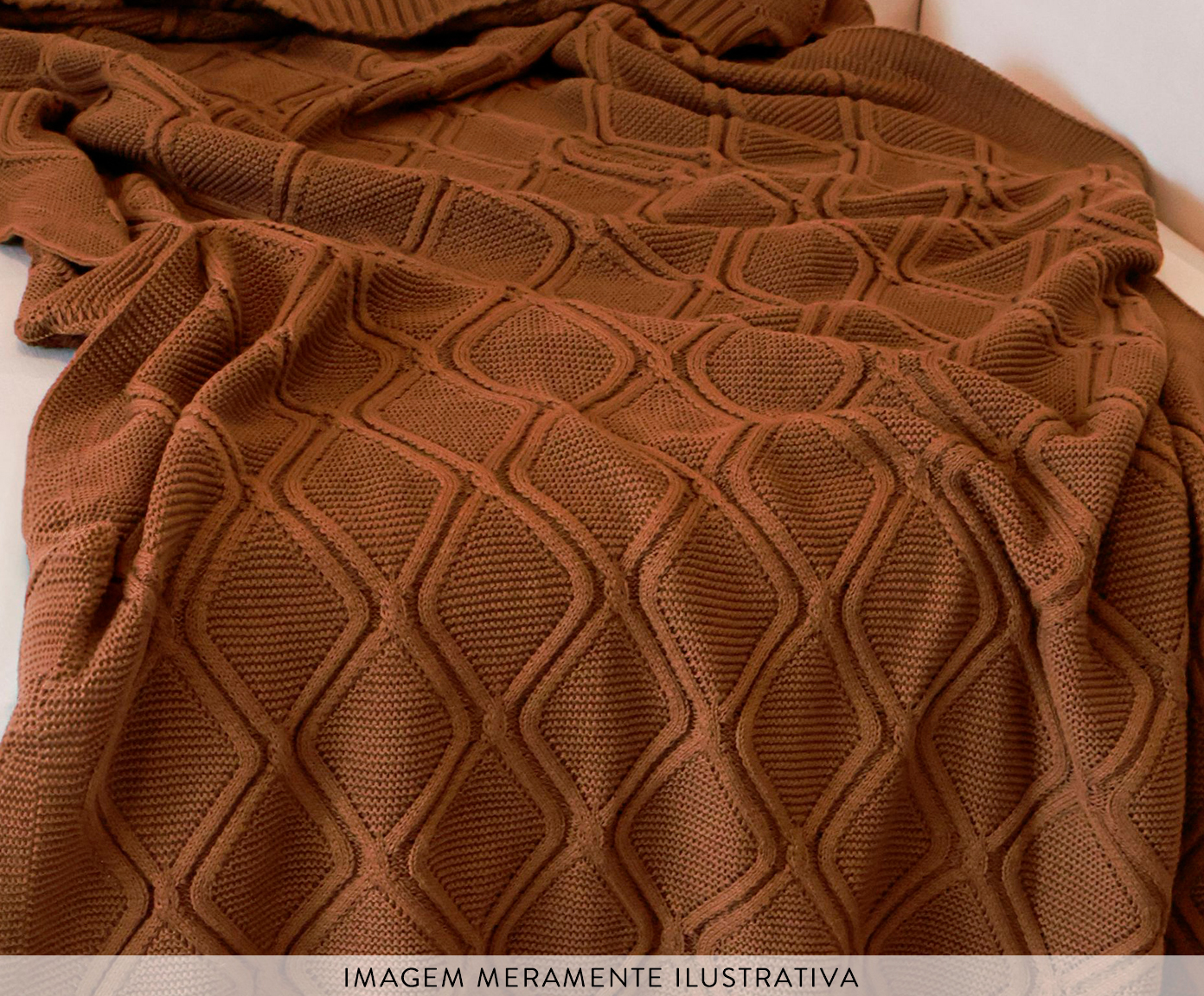 Manta Tricot Luxo Mocha Marrom image number 2