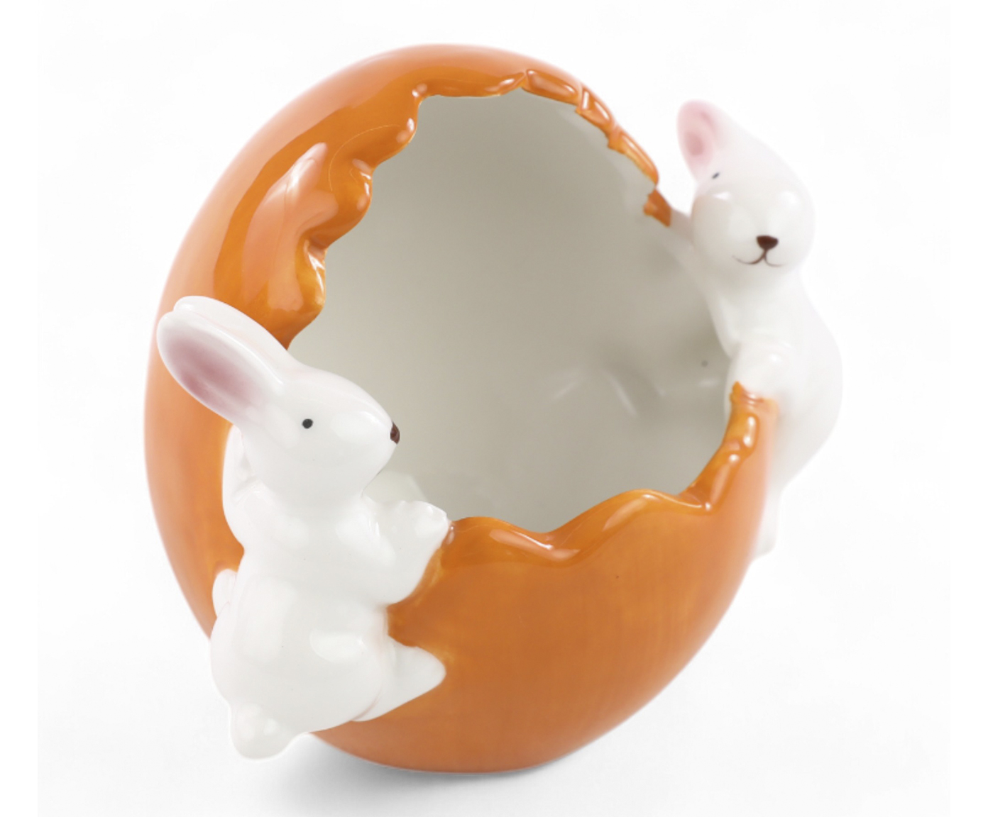 Pote Decorativo com Coelho Laranja e Branco image number 2
