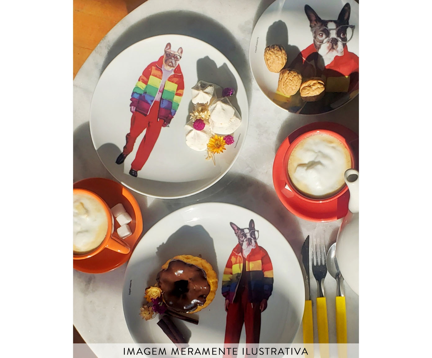 Prato em Porcelana French Bulldog Fashion image number 3