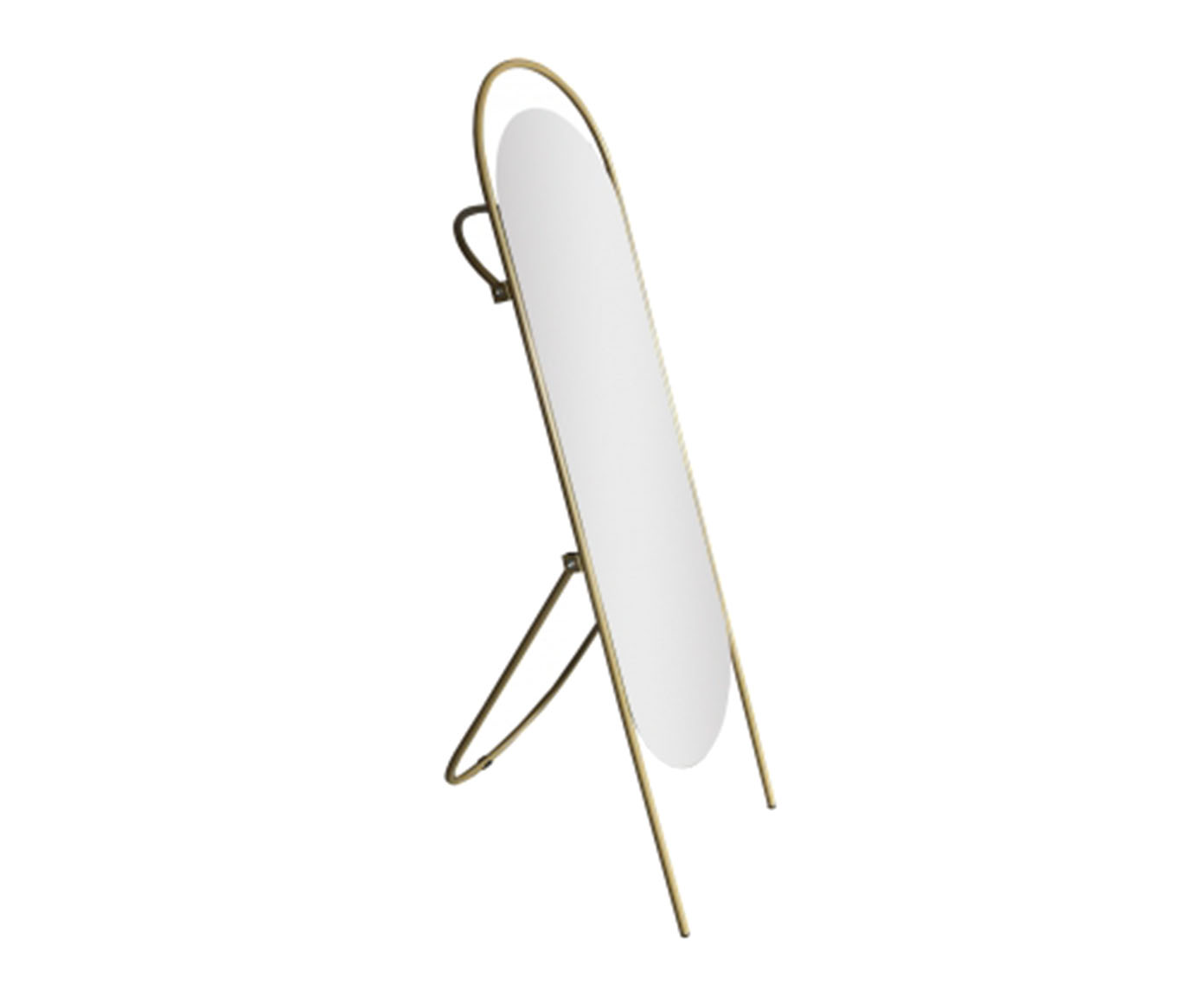 Espelho de Ch&atilde;o Portal Fit com Suporte Oblongo Dourado - image 0