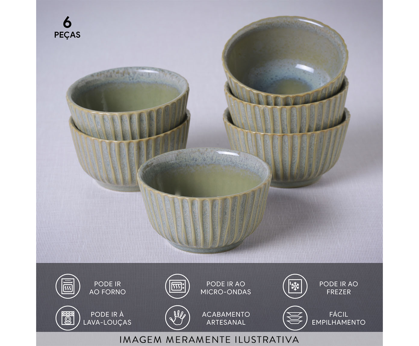 Jogo de Ramequins Linhas Green Granite image number 3