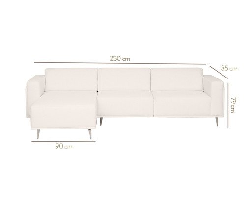 Sof&aacute; Modular com Chaise Ant&ocirc;nio Ch&aacute; Branco image number 10