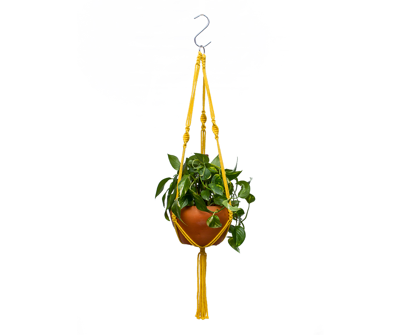 Hanger em Macram&ecirc; Clean Amarelo image number 0