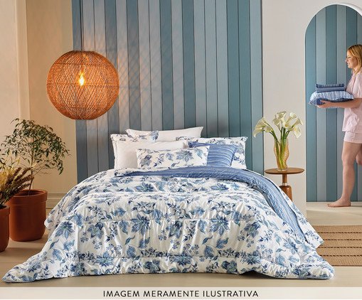 Edredom Dupla Face Diamante Liso Batik image number 1