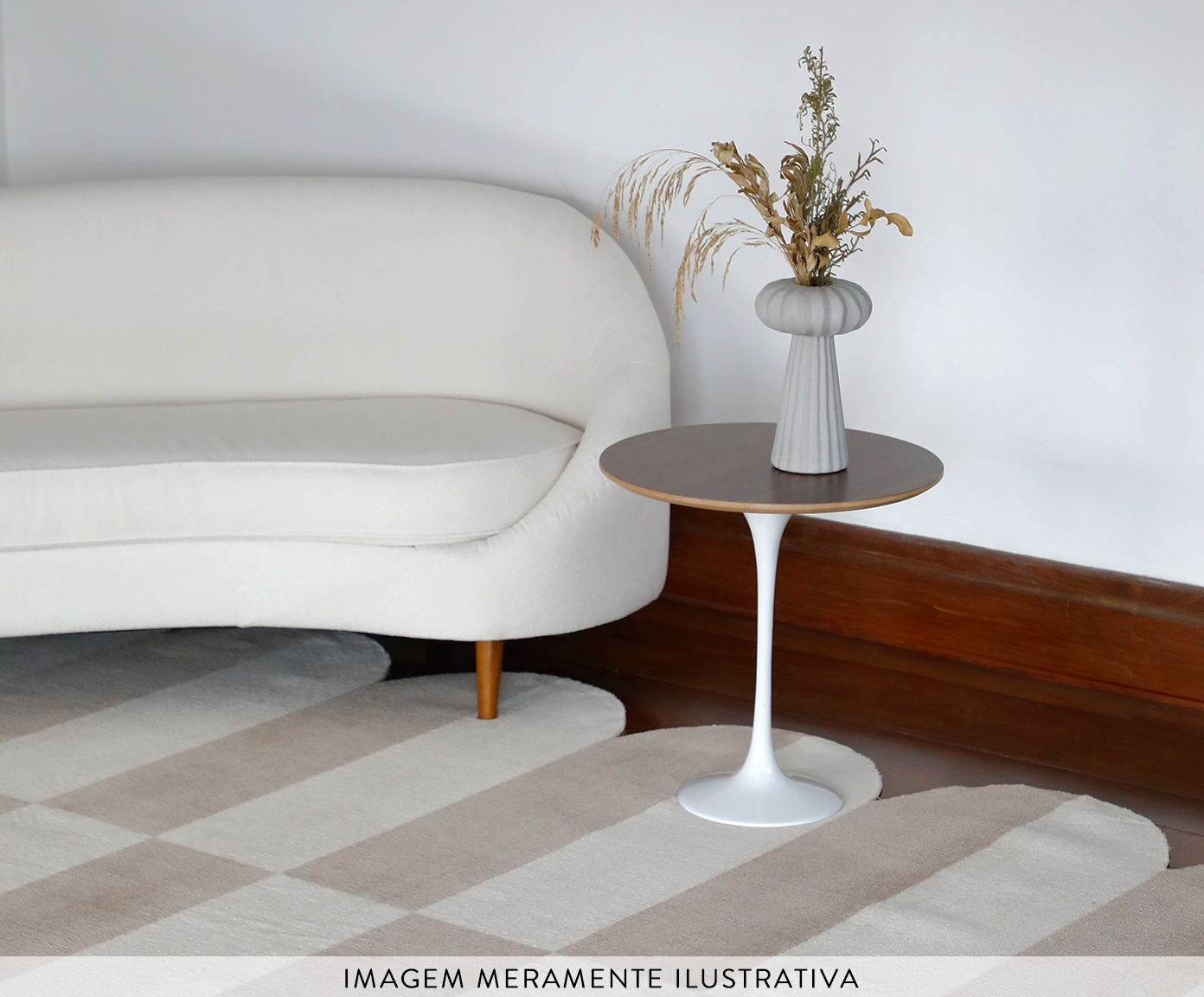 Mesa Saarinen Lateral Oval Carrara Base Branca image number 4