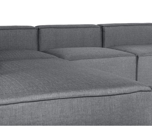 Sof&aacute; 5 M&oacute;dulos Chaise e Encosto Parcial Mensa Cinza Escuro image number 4