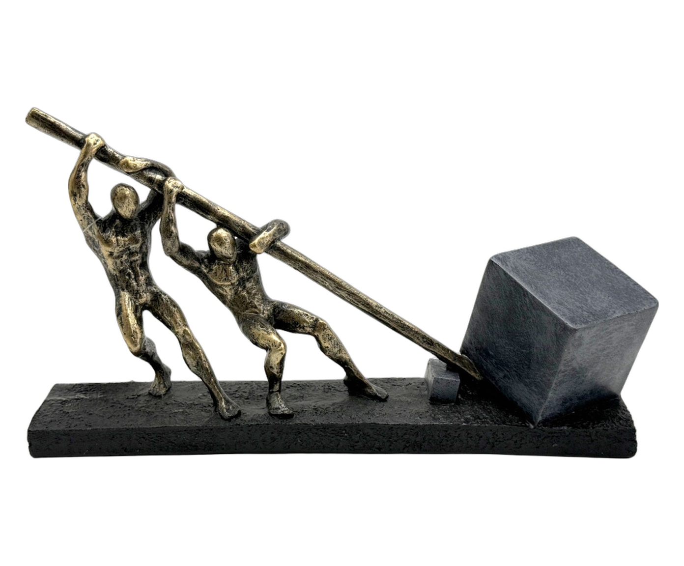 Escultura Decorativa Singular Chumbo e Dourado image number 0