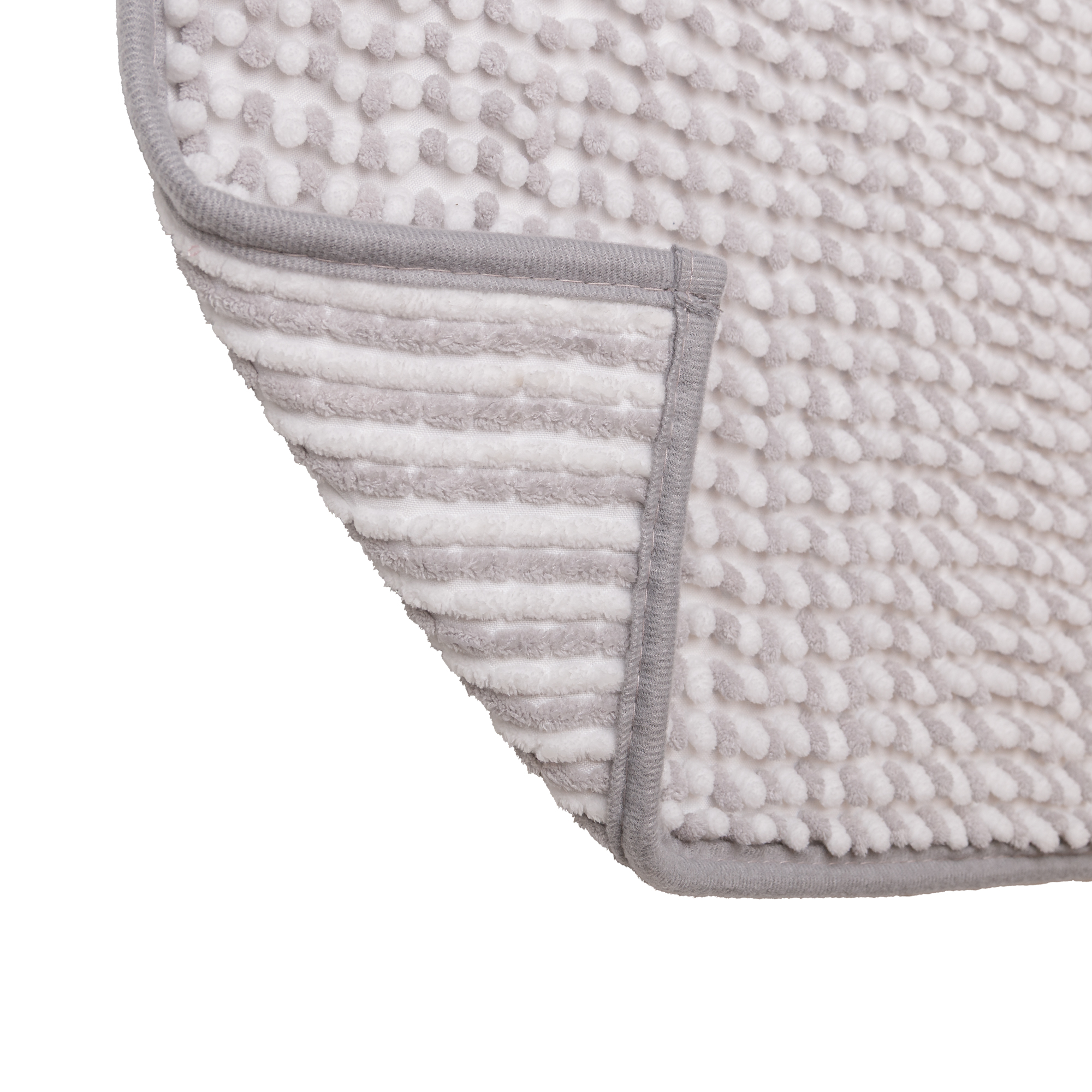 Tapete para Banheiro Comfort Branco e Cinza Chenille - image 1