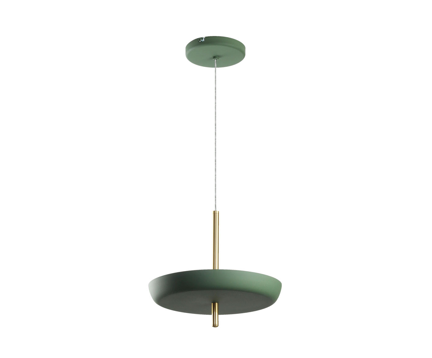 Pendente Dalu Indireto Bivolt - Verde e Dourado Escovado image number 0